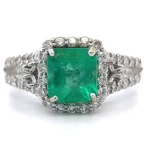lot 30M image: Orianne 2.08 Carat Natural Colombian Emerald & Natural Diamond 18K White Gold Ring w GIA Report  Appraisal Retail $4,828 VIDEO
