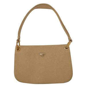 lot 137 image: Prada Cleo Cloth Shoulder Bag in Beige Pre-Owned Retail $500