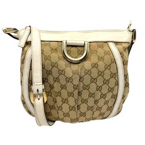 lot 141 image: Gucci GG Canvas & Leather Horsebit Crossbody Bag in Beige Pre-owned Retail $600