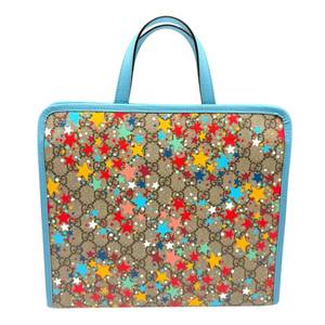 lot 144 image: Gucci GG Supreme Stars Print Tote Bag in Blue Trim Pre-Owned Retail $1,150