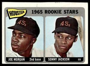 lot 10 image: Joe Morgan  Sonny Jackson RC 1965 Topps #16 Houston Astros Rookie Vintage Baseball Card