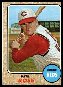 lot 16 image: Pete Rose  1968 Topps #230 Cincinnati Reds  Vintage Baseball Card