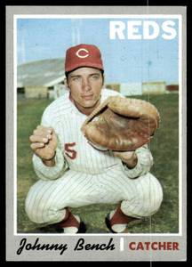 lot 17 image: Johnny Bench Tough High # Series  1970 Topps #660 Cincinnati Reds  Vintage Baseball Card