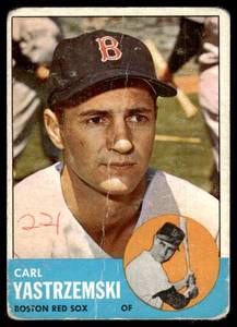 lot 36 image: Carl Yastrzemski  1963 Topps #115 Boston Red Sox  Vintage Baseball Card