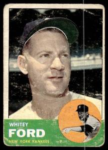lot 43 image: Whitey Ford  1963 Topps #446 New York Yankees  Vintage Baseball Card