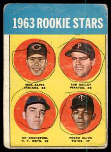 lot 46 image: Tony Oliva Rookie Stars RC 1963 Topps #228 Minnesota Twins Rookie Vintage Baseball Card