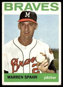 lot 63 image: Warren Spahn  1964 Topps #400 Milwaukee Braves  Vintage Baseball Card