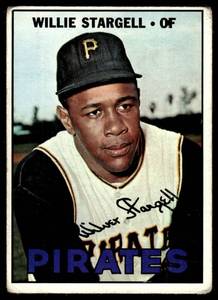 lot 71 image: Willie Stargell  1967 Topps #140 Pittsburgh Pirates  Vintage Baseball Card