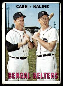 lot 74 image: Norm CashAl Kaline  1967 Topps #216 Detroit Tigers  Vintage Baseball Card