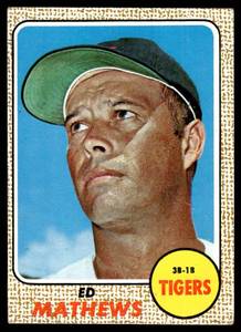 lot 89 image: Eddie Matthews  1967 Topps #58 Detroit Tigers  Vintage Baseball Card