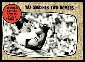 lot 95 image: Yaz Smashes Two Homers  1968 Topps #152 St. Louis CardinalsBoston Red Sox  Vintage Baseball Card