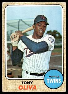 lot 96 image: Tony Oliva  1968 Topps #165 Minnesota Twins  Vintage Baseball Card