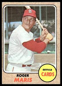 lot 100 image: Roger Maris  1968 Topps #330 St. Louis Cardinals  Vintage Baseball Card