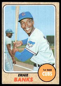 lot 101 image: Ernie Banks  1968 Topps #355 Chicago Cubs  Vintage Baseball Card