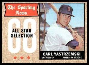 lot 105 image: Carl Yastrzemski  1968 Topps #369 Boston Red Sox  Vintage Baseball Card