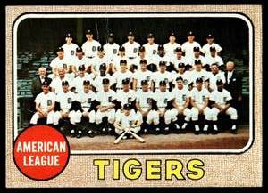 lot 108 image: Detroit Tigers Tough High # Team Card  1968 Topps #528   Vintage Baseball Card
