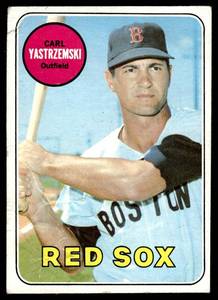 lot 110 image: Carl Yastrzemski  1969 Topps #130 Boston Red Sox  Vintage Baseball Card