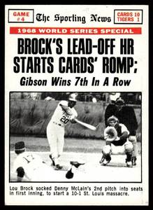 lot 111 image: Lou Brock WS  1969 Topps #165 St. Louis CardinalsDetroit Tigers  Vintage Baseball Card