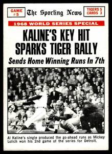 lot 112 image: Al Kaline WS  1969 Topps #166 Detroit TigersSt. Louis Cardinals  Vintage Baseball Card