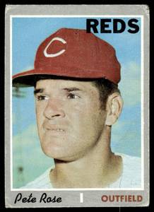 lot 123 image: Pete Rose  1970 Topps #580 Cincinnati Reds  Vintage Baseball Card
