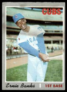 lot 124 image: Ernie Banks  1970 Topps #630 Chicago Cubs  Vintage Baseball Card