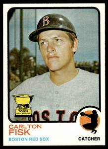 lot 127 image: Carlton Fisk  1973 Topps #193 Boston Red Sox  Vintage Baseball Card