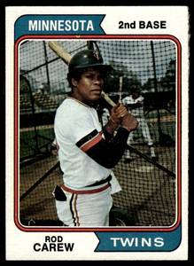 lot 133 image: Rod Carew  1974 Topps #50 Minnesota Twins  Vintage Baseball Card