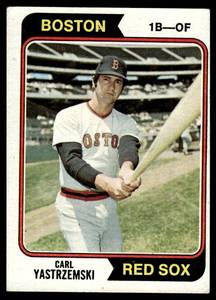 lot 134 image: Carl Yastrzemski  1974 Topps #280 Boston Red Sox  Vintage Baseball Card