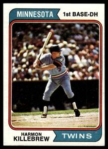 lot 138 image: Harmon Killebrew  1974 Topps #400 Minnesota Twins  Vintage Baseball Card