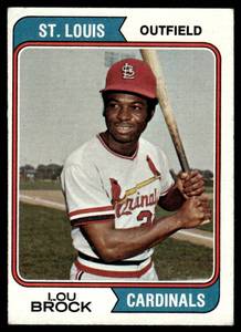 lot 140 image: Lou Brock  1974 Topps #60 St. Louis Cardinals  Vintage Baseball Card