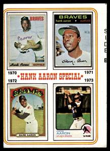 lot 150 image: Hank Aaron Special 1970-73  1974 Topps #6 Atlanta Braves  Vintage Baseball Card