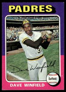 lot 152 image: Dave Winfield 2nd Year  1975 Topps #61 San Diego Padres  Vintage Baseball Card