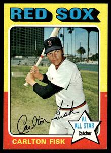 lot 155 image: Carlton Fisk  1975 Topps #80 Boston Red Sox  Vintage Baseball Card