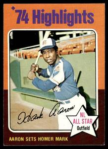 lot 165 image: Hank Aaron  1975 Topps #1 Atlanta Braves  Vintage Baseball Card