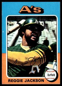 lot 168 image: Reggie Jackson  1975 Topps #300 Oakland Athletics  Vintage Baseball Card