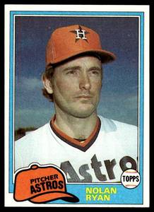 lot 176 image: Nolan Ryan  1981 Topps #240 Houston Astros  Vintage Baseball Card