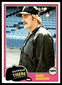 lot 177 image: Kirk Gibson RC 1981 Topps #315 Detroit Tigers Rookie Vintage Baseball Card