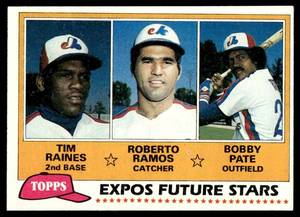 lot 180 image: Tim Raines RC 1981 Topps #479 Montreal Expos Future Stars Rookie Vintage Baseball Card
