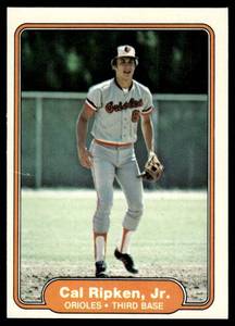 lot 185 image: Cal Ripken, Jr. RC 1982 Fleer #176 Baltimore Orioles Rookie Vintage Baseball Card