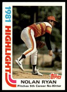 lot 191 image: Nolan Ryan  1982 Topps #5 Houston Astros  Vintage Baseball Card
