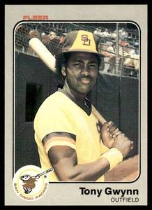 lot 194 image: Tony Gwynn RC 1983 Fleer #360 San Diego Padres Rookie Vintage Baseball Card