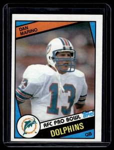 lot 10A image: Dan Marino RC 1984 Topps #123 Miami Dolphins Rookie Vintage Football Card