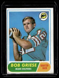lot 11A image: Bob Griese RC 1968 Topps #196 Miami Dolphins Rookie