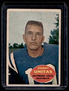 lot 15A image: Johnny Unitas  1960 Topps #1 Baltimore Colts