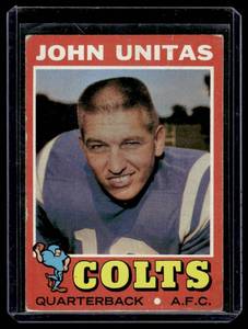 lot 18A image: John Unitas  1971 Topps #1 Indianapolis Colts