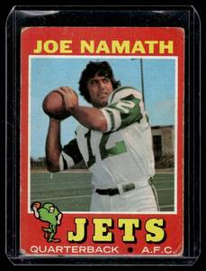 lot 19A image: Joe Namath  1971 Topps #250 New York Jets