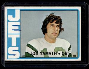 lot 21A image: Joe Namath  1972 Topps #100 New York Jets