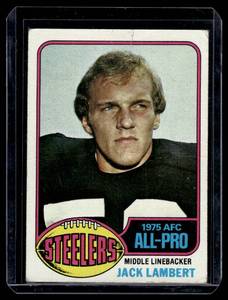 lot 24A image: Jack Lambert RC 1976 Topps #220 Pittsburgh Steelers Rookie