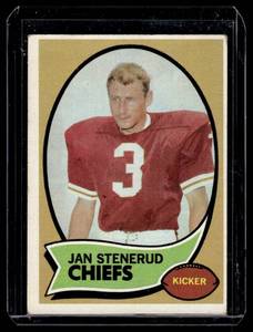 lot 31A image: Jan Stenerud RC 1970 Topps #25 Kansas City Chiefs Rookie