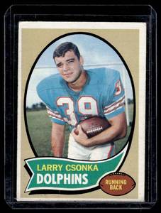 lot 33A image: Larry Csonka  1970 Topps #162 Miami Dolphins